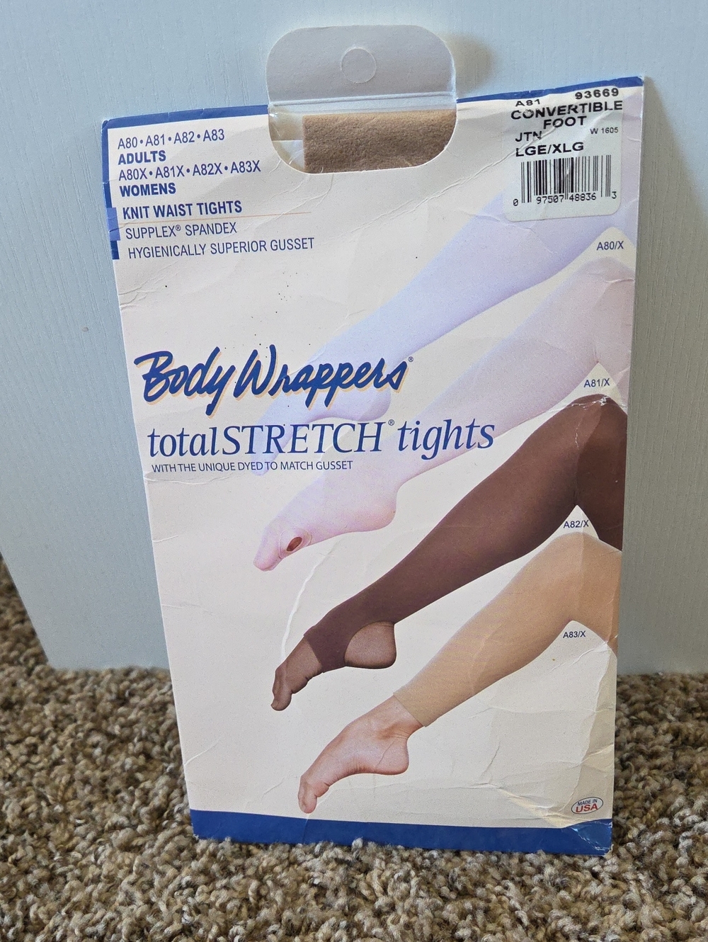Body Wrappers Convertible Foot Tights - Tan